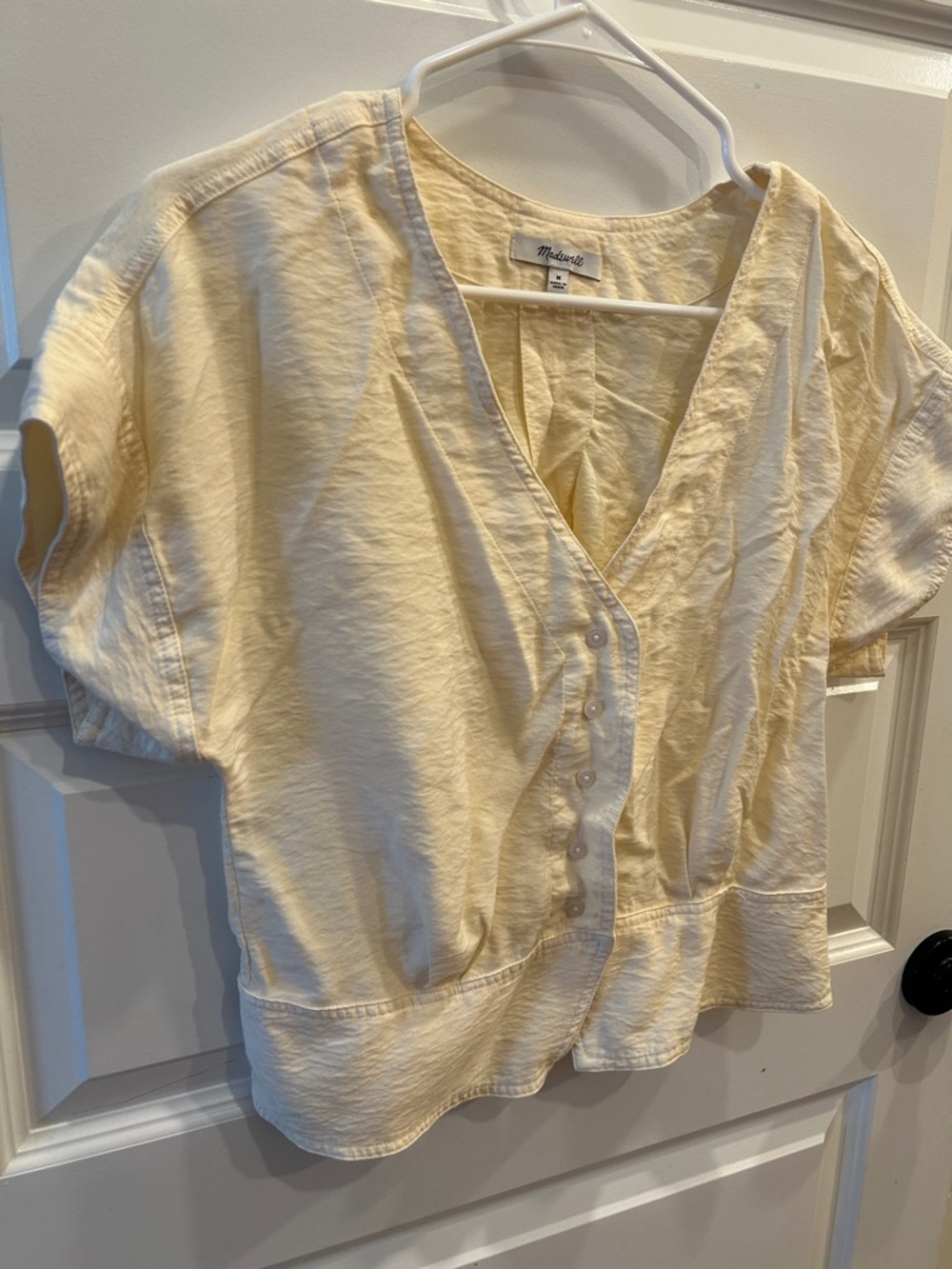 Madewell Cream V-Neck Button Front Women’s Top M